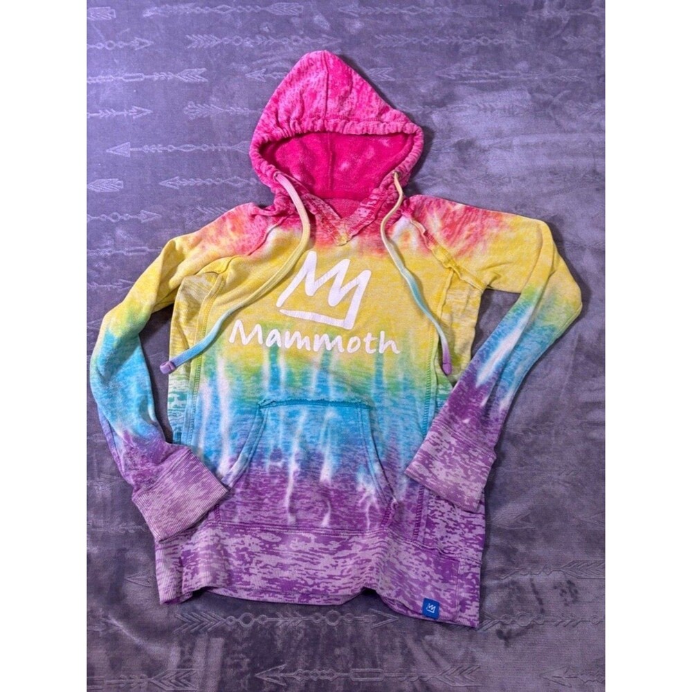 Mammoth Pink Yellow Tie Dye Hoodie - Women's Size S Casual Comfy